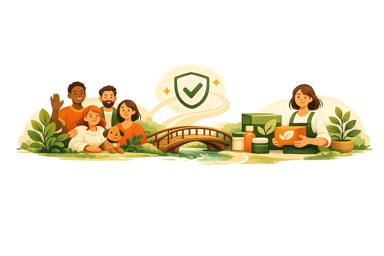 Illustration of communities and products connected through trust